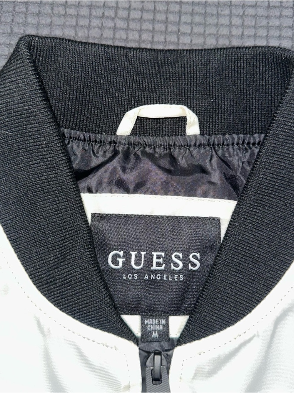 Guess Los Angeles Bomber Jacket Black White Lightweight Mens Medium - Picture 3 of 9